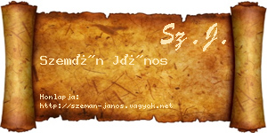 Szemán János névjegykártya